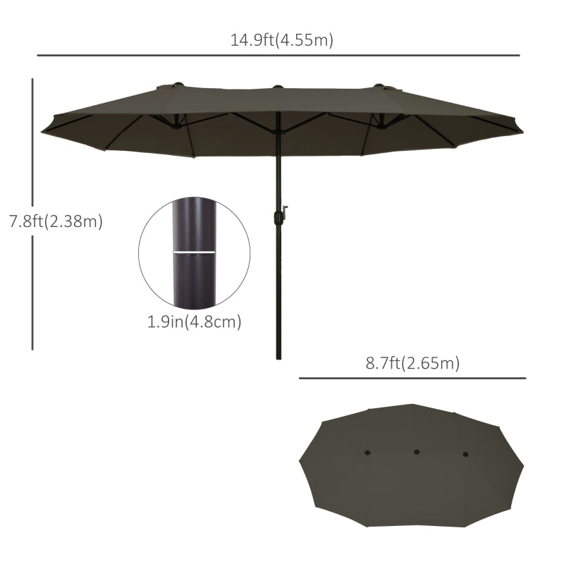 15' Double-Sided Patio Umbrella