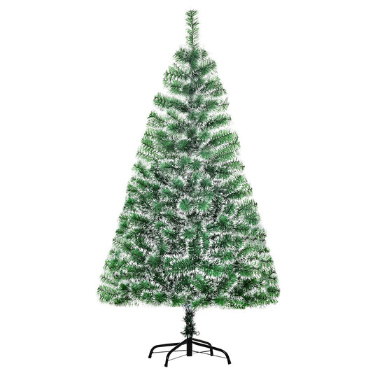 5FT Christmas Tree Artificial Classic Tree Holiday Indoor Decoration, with Metal Support and Tips, Green